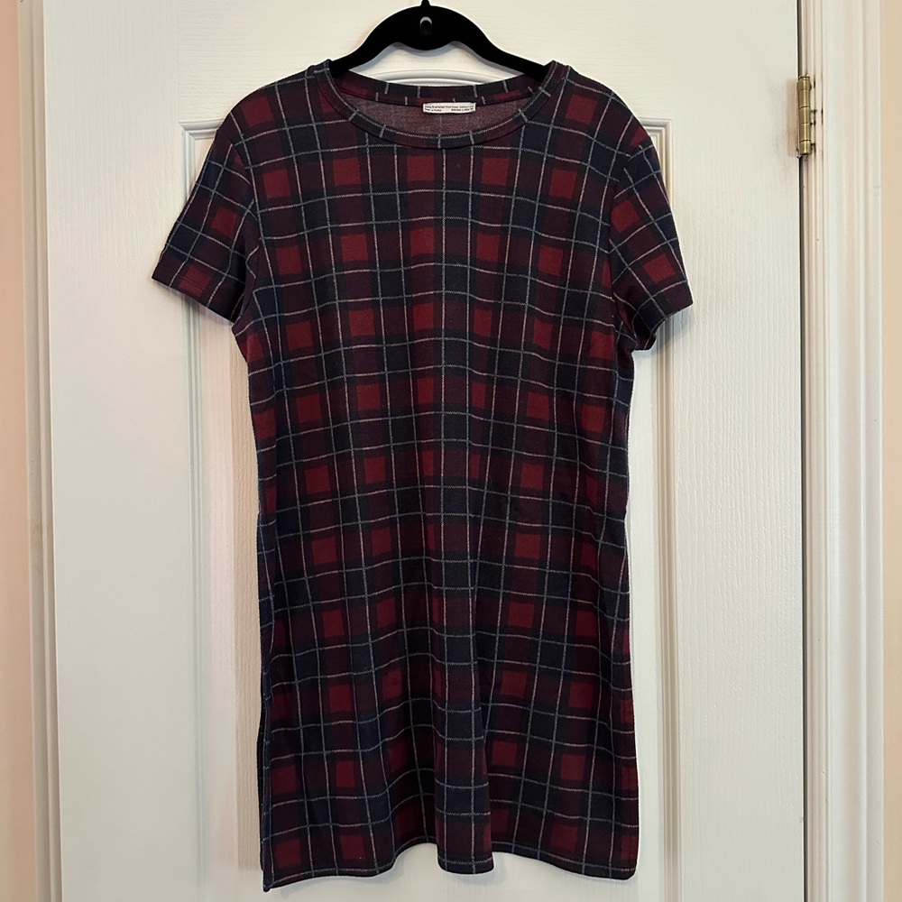 Zara Plaid Long T-Shirt